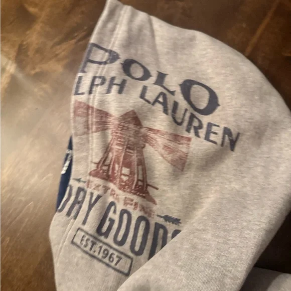 Polo by Ralph Lauren Blue and Cream Graphic Hoodie - Picture 10 of 12
